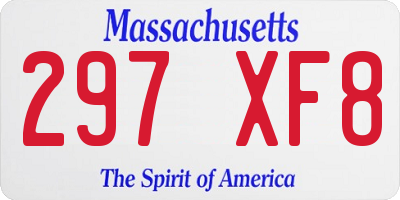 MA license plate 297XF8