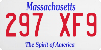 MA license plate 297XF9