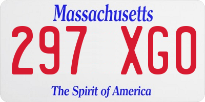 MA license plate 297XG0