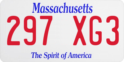 MA license plate 297XG3