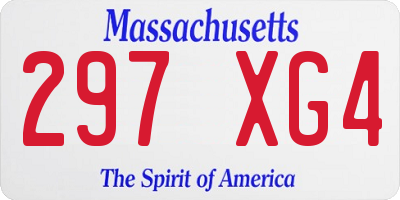 MA license plate 297XG4