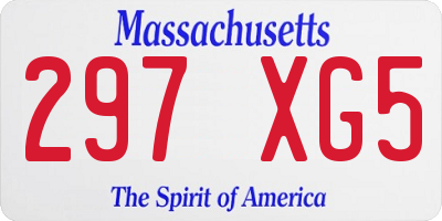 MA license plate 297XG5