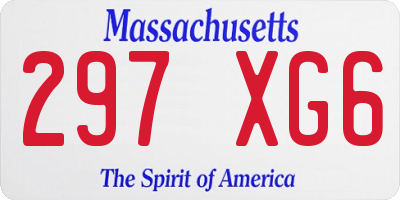 MA license plate 297XG6