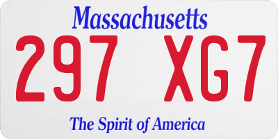 MA license plate 297XG7