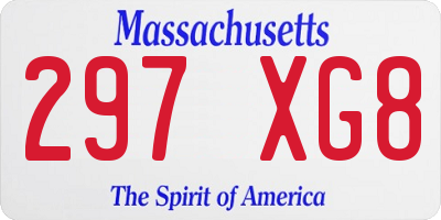 MA license plate 297XG8