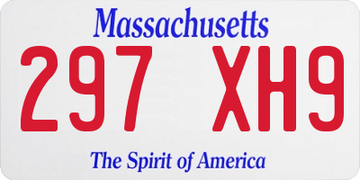 MA license plate 297XH9