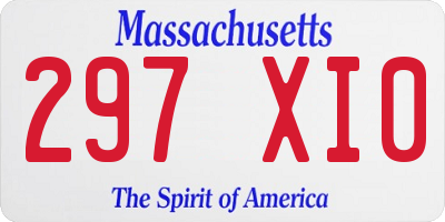 MA license plate 297XI0