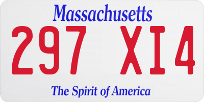 MA license plate 297XI4