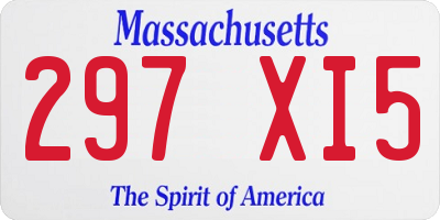 MA license plate 297XI5