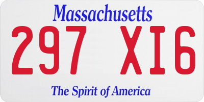 MA license plate 297XI6