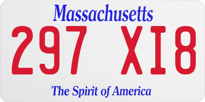 MA license plate 297XI8