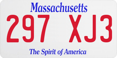 MA license plate 297XJ3