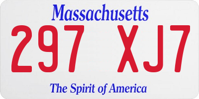MA license plate 297XJ7