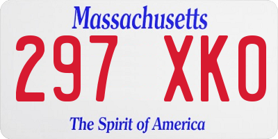 MA license plate 297XK0