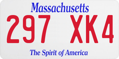 MA license plate 297XK4