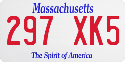 MA license plate 297XK5