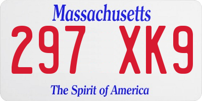 MA license plate 297XK9
