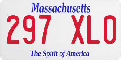 MA license plate 297XL0