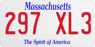 MA license plate 297XL3