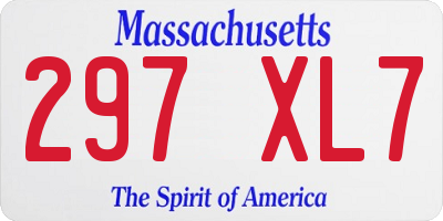 MA license plate 297XL7