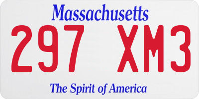 MA license plate 297XM3