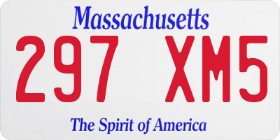 MA license plate 297XM5