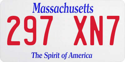 MA license plate 297XN7