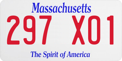 MA license plate 297XO1