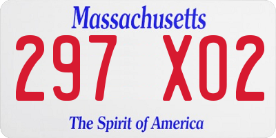 MA license plate 297XO2
