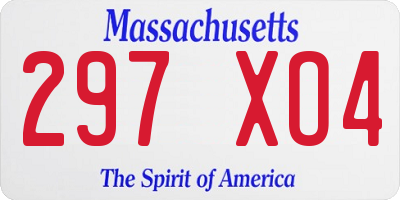 MA license plate 297XO4