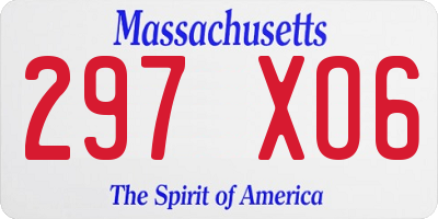 MA license plate 297XO6