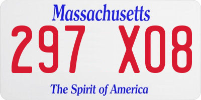 MA license plate 297XO8