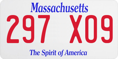MA license plate 297XO9