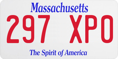 MA license plate 297XP0