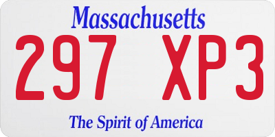 MA license plate 297XP3