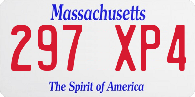 MA license plate 297XP4