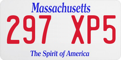 MA license plate 297XP5