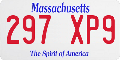 MA license plate 297XP9