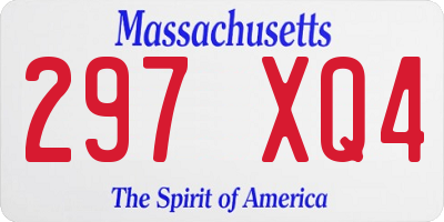 MA license plate 297XQ4