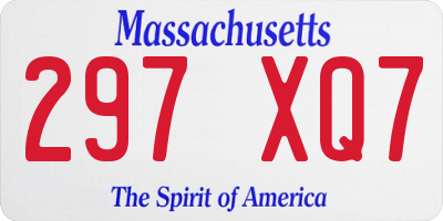 MA license plate 297XQ7