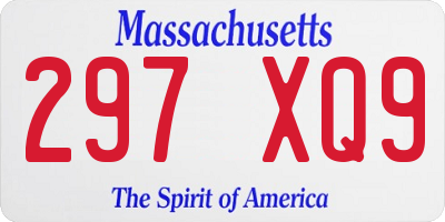 MA license plate 297XQ9