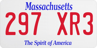 MA license plate 297XR3