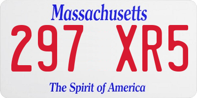 MA license plate 297XR5
