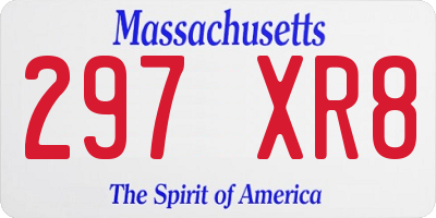 MA license plate 297XR8