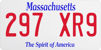 MA license plate 297XR9