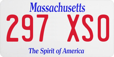 MA license plate 297XS0