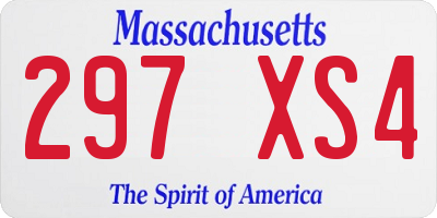 MA license plate 297XS4