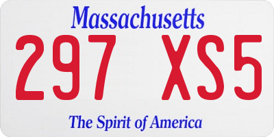 MA license plate 297XS5