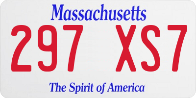 MA license plate 297XS7