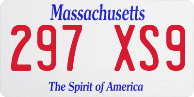 MA license plate 297XS9